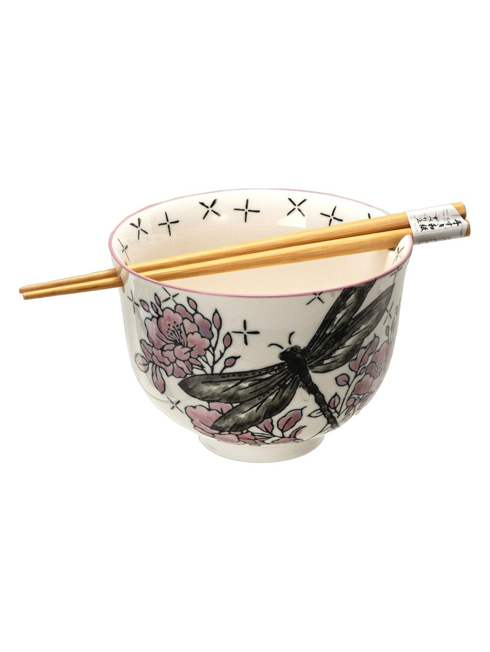 Urban Tokyo - 18oz 5"D Donburi Bowl With Chopsticks Set Dragonfly